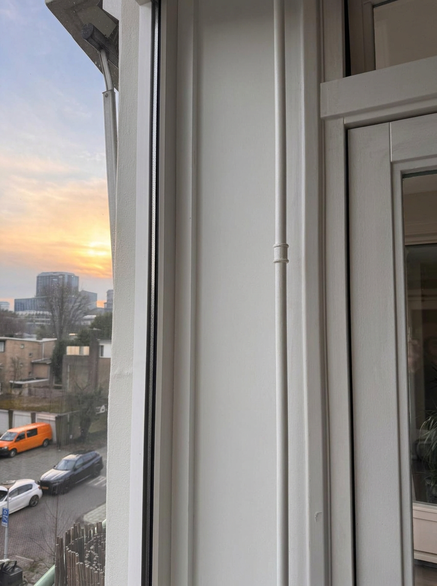 Mold-damaged bedroom wall cleaned, filled and repainted — Amsterdam apartment handyman – After